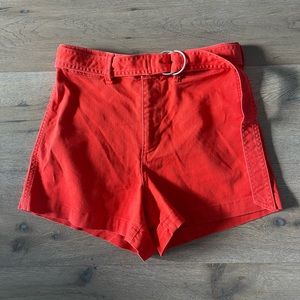 GAP Orange 70s Inspired 4” High Rise Jean Shorts